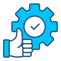 Reliability Icon In Blue Monochrome Flat Design, Vector Illustration