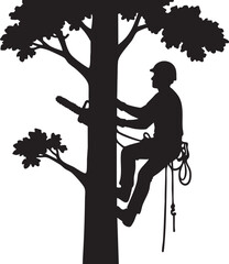 Arborist Cutting Tree Branch
