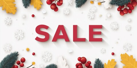 Holiday sale event festive atmosphere promotional content cheerful environment top-down view