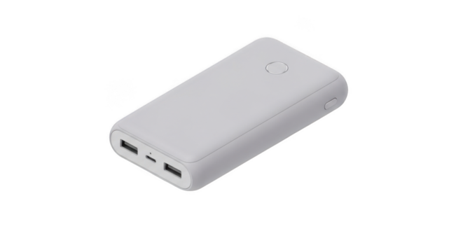 Portable Power Bank White Usb Charging
