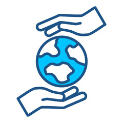 Help Icon In Blue Monochrome Flat Design, Vector Illustration