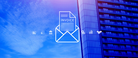 Invoice and online digital statements concept, Financial report and bank management with online payment concept E.invoice invoice.