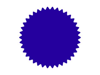 Navy blue price sticker, sale sticker, price tag, starburst, quality mark, retro stars, sale. Circle sticker label shape. Blue starburst shape tag for price tags. Vector illustration.