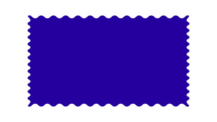 Rectangular postage stamp shape. Mockup blank postage stamp. Rectangle shape with zigzag and scallop edges. Vector illustration.