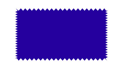 Rectangular postage stamp shape. Mockup blank postage stamp. Rectangle shape with zigzag and scallop edges. Vector illustration.