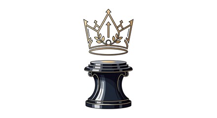 Honored Crown and Prestige Vector Illustration