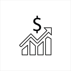 earnings icons. simple line vector