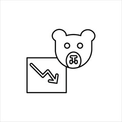 bear market icons. simple line vector