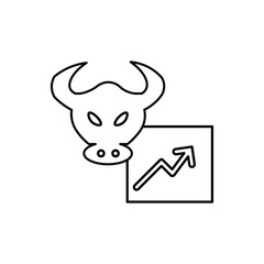 bull market icons. simple line vector