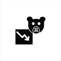bear market icons. simple solid vector