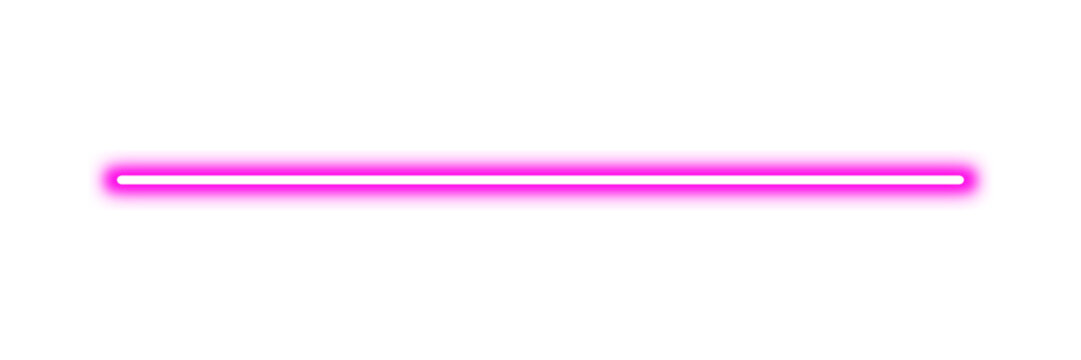 Pink neon glowing straight long line. Pink line with neon glow effect. Vector illustration.
