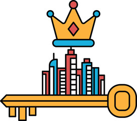 A key with a crown on top of it