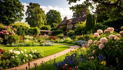 Obraz premium Beautiful Garden/House Exterior