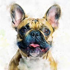 Watercolor Dog Illustration, Cute Hand Painted Pet Portrait, Artistic Animal Art Print