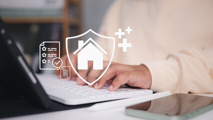 Home Insurance and Property Protection with Security Shield and Checklist