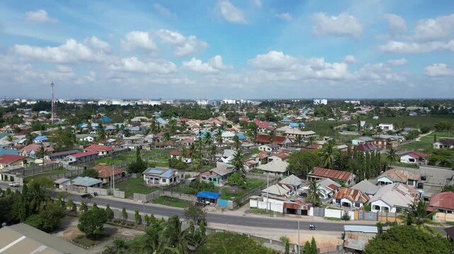 Aerial vew of houses in Bunda, Tanzania