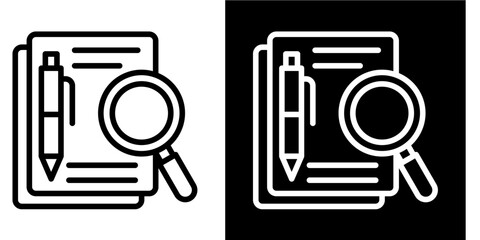 Executive Summary  Icon Set White Style Collection