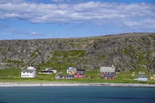 Houses in Hamningberg, Varanger, Finnmark, Norway