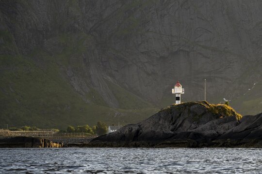 Lighthouse near Reine on the Reinefjord, Lofoten, Norway