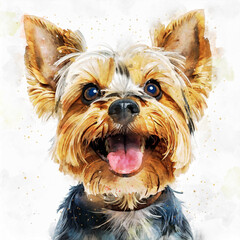 Watercolor Dog Illustration, Cute Hand Painted Pet Portrait, Artistic Animal Art Print