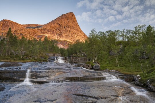 Mountains at the Efjord, near Narvik, Tysfjord, Ofoten, Nordland, Norway