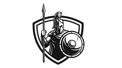 Mascot Illustration Esport Logo Emblem of a Spartan Warrior