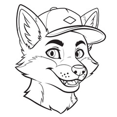 Cartoon fox wearing a baseball cap