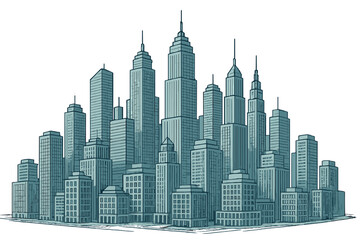 Fototapeta premium Carefully Designed Model City Featuring Intricate Skyscrapers