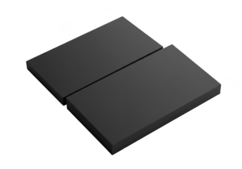 Minimalist dark gray square shapes arranged in a geometric pattern for design transparent background