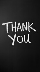 Simple thank you message on a black background