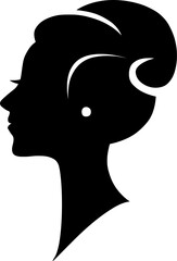 Elegant Woman Face Silhouette Vector Illustration. 