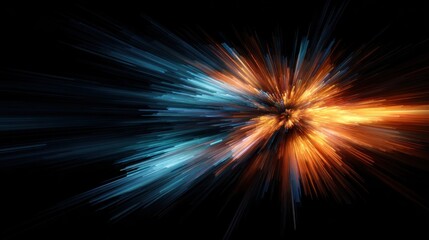 Fototapeta premium A vibrant, abstract explosion of colors and light against a black background.