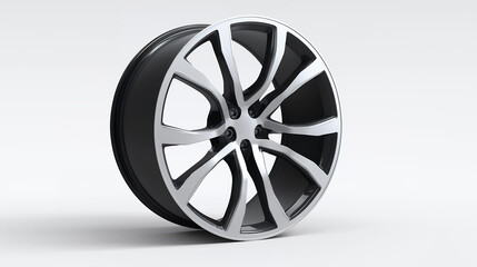 Obraz premium Modern Alloy Car Wheel Rim Isolated On Gray Background