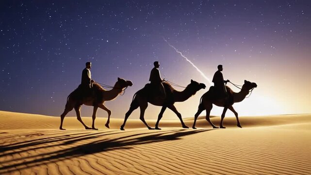 Star guiding the three wise men.