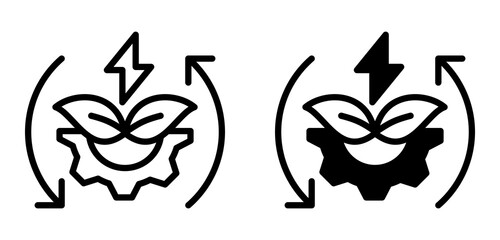 Renewable Energy Tech Icon Collection Line & Mixed Style