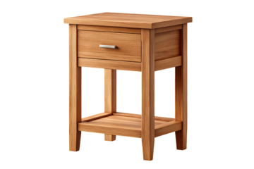 Light brown wooden nightstand with one drawer (3)