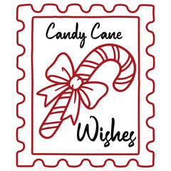 Christmas Candy Cane Stamp