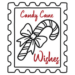 Christmas Candy Cane Stamp