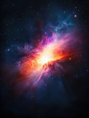 Colorful Space Nebula Explosion in Deep Sky