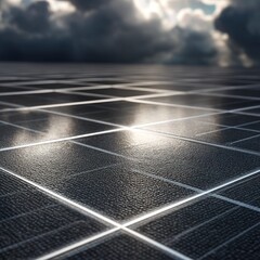 Close-up of a modern smart solar panel surface