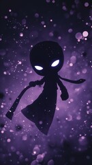 Mysterious Purple Nebula Being Digital Fantasy Art
