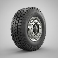 Obraz premium truck wheel isolated on gray background