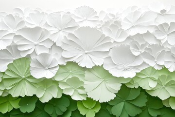 Paper Cutout Flowers in White and Green