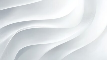 Flowing wave background in white and gray tones, perfect for serene visuals, websites, and minimalist compositions