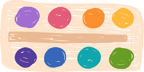 Hand Drawn Colorful Paint Palette Illustration
