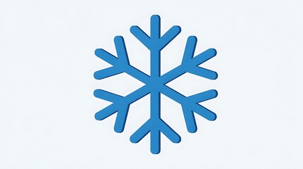 Blue Snowflake Illustration on White Background Symbolizing Winter and Cold