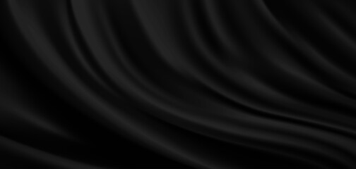 Black Satin Fabric Texture Background