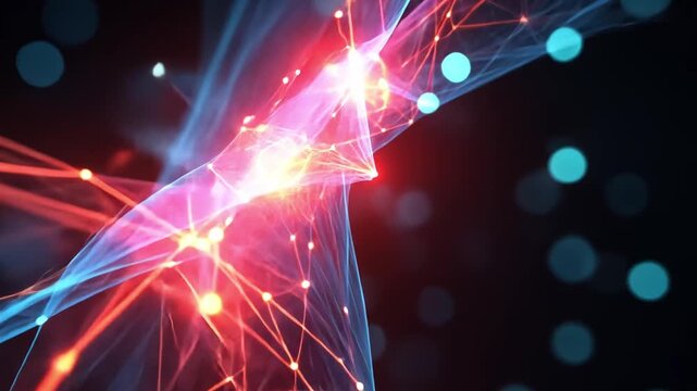 Interconnected Network: Captivating close-up on network connections, highlighting the mesmerizing energy and seamless link of innovation with a vibrant display of technology