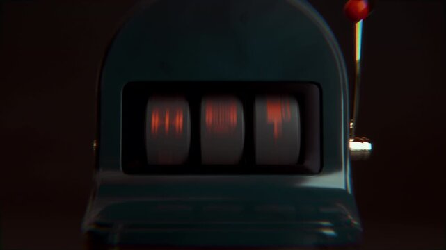 3D slot machine spins car dashboard warning lights, symbolizing risk, chance and uncertainty in car purchase and ownership.