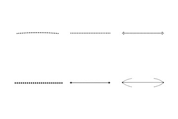 set of simple dashed line vector